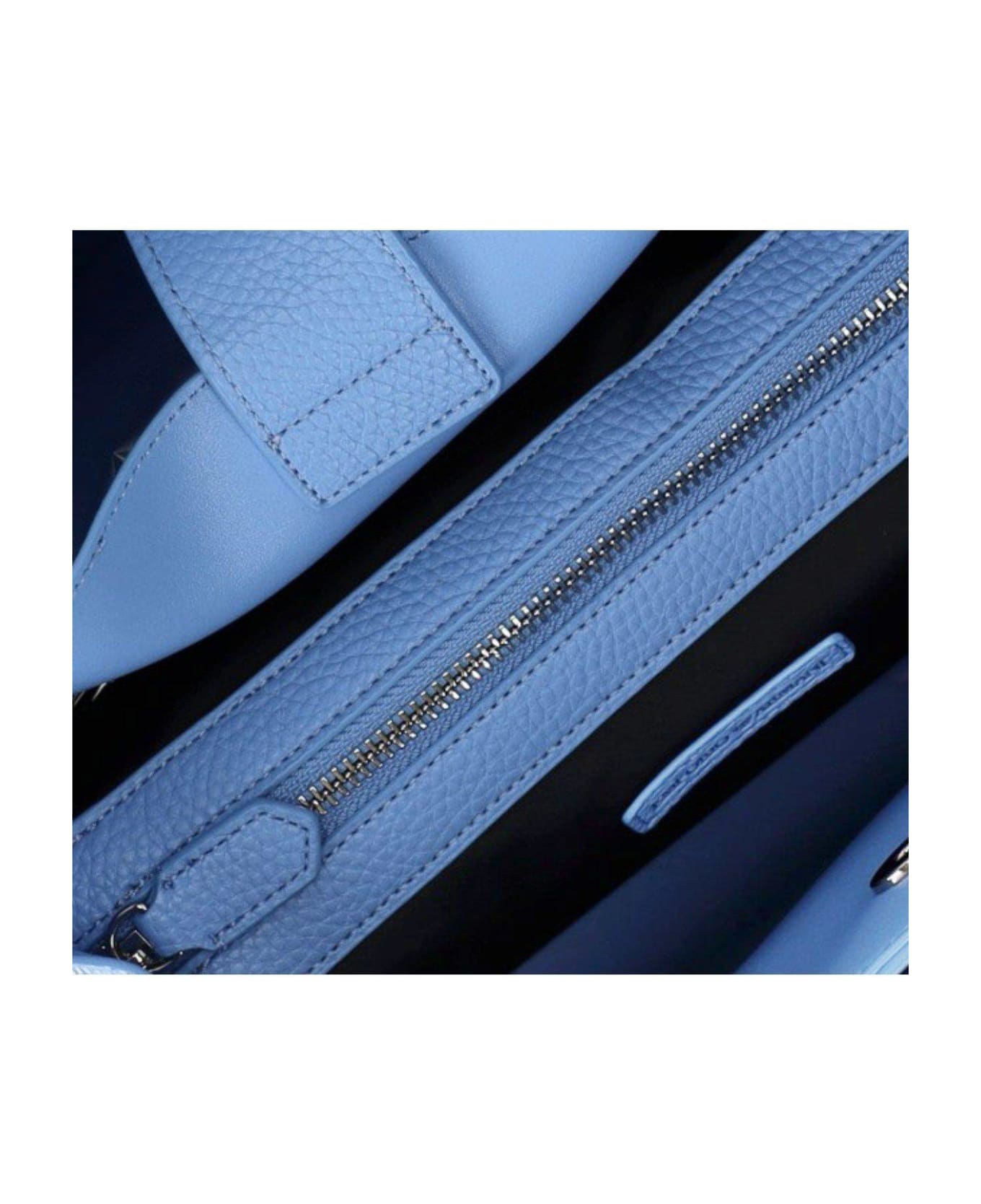 Emporio Armani Logo Printed Tote Bag - Azzurro