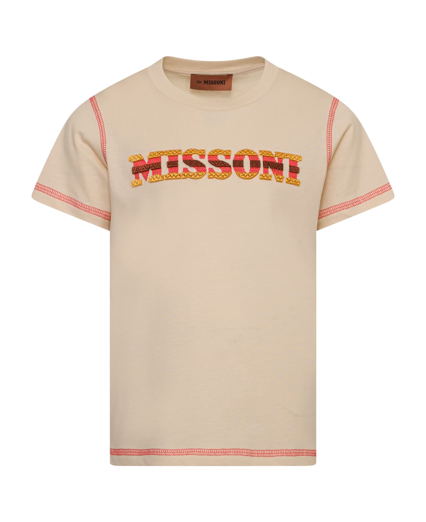 Missoni Kids T-shirt Con Logo - Beige