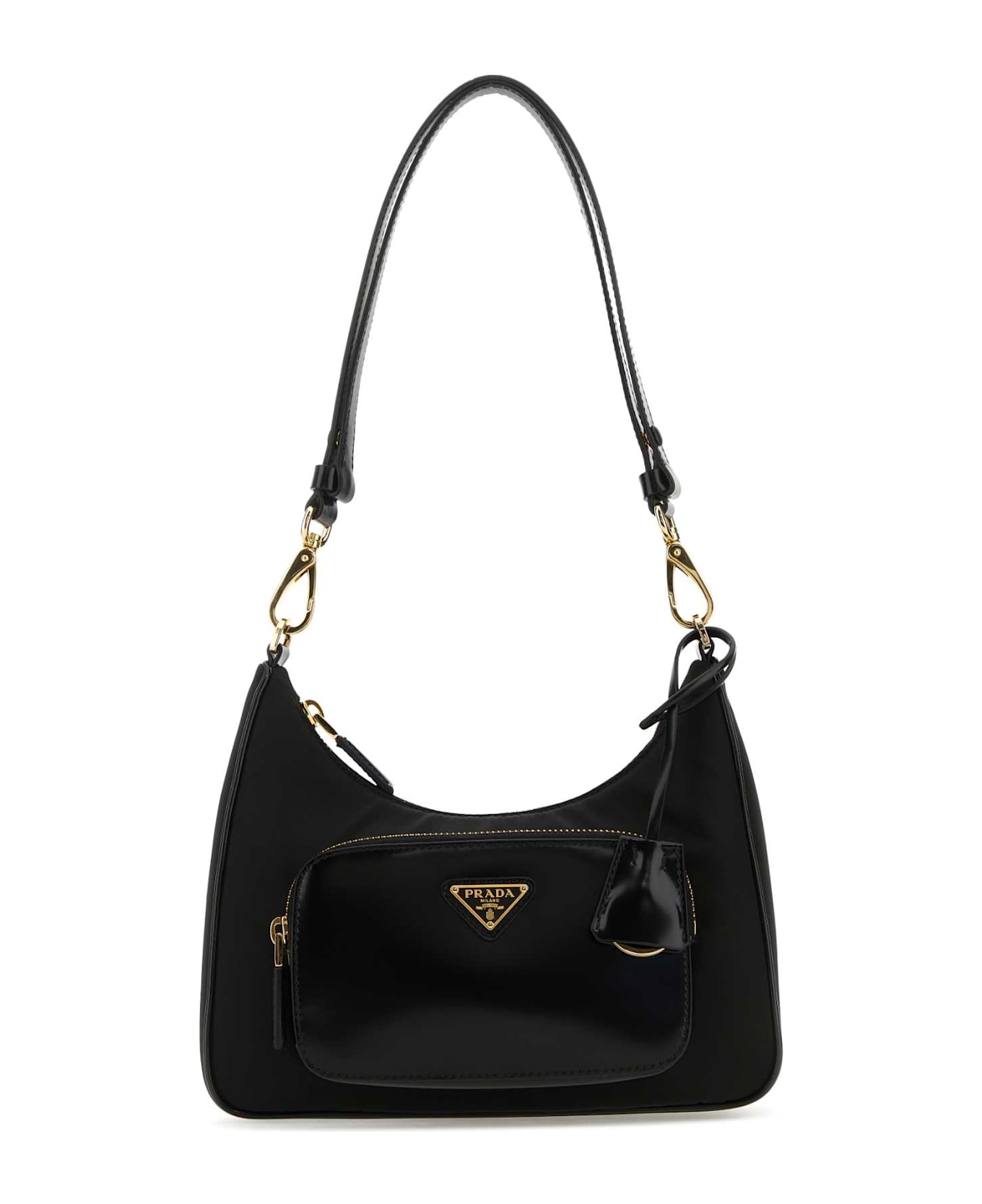 Prada Black Re-nylon And Leather Shoulder Bag - NERO