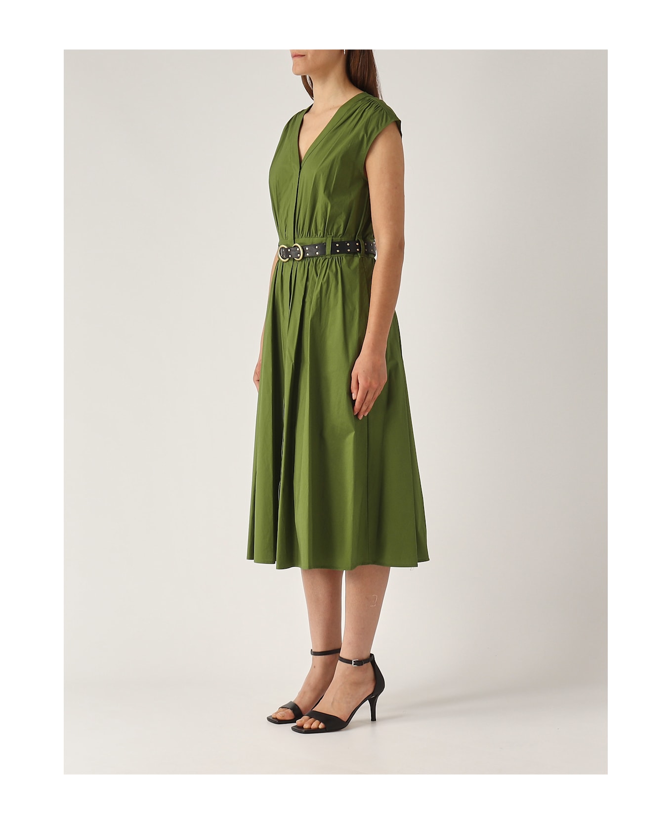 Michael Kors Cotton Popeline Midi Dress Dress - PRATO