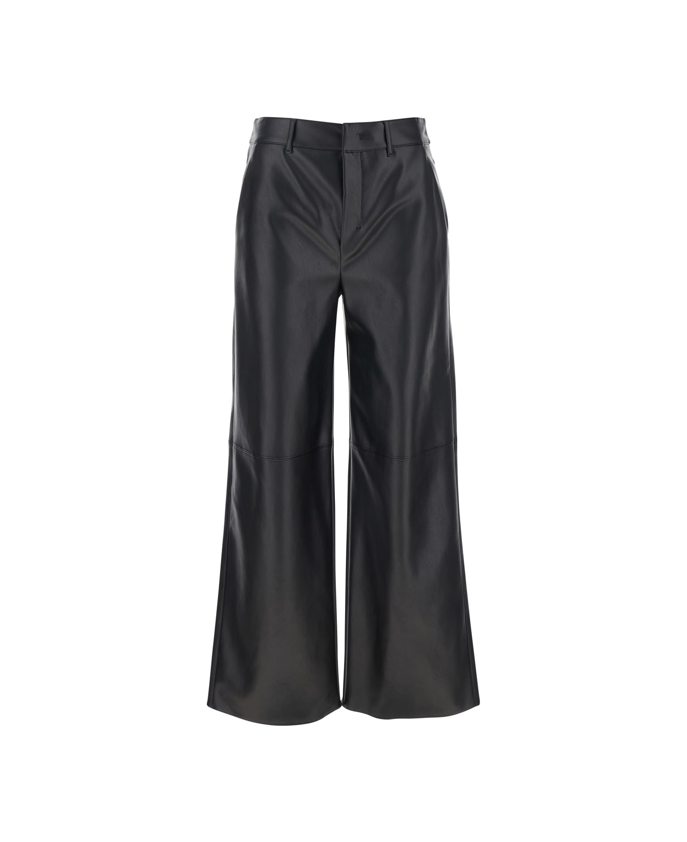 
S Max Mara 
storia
 Black Pants With Belt Loops And Wide Leg In Ecoleather Woman - Black