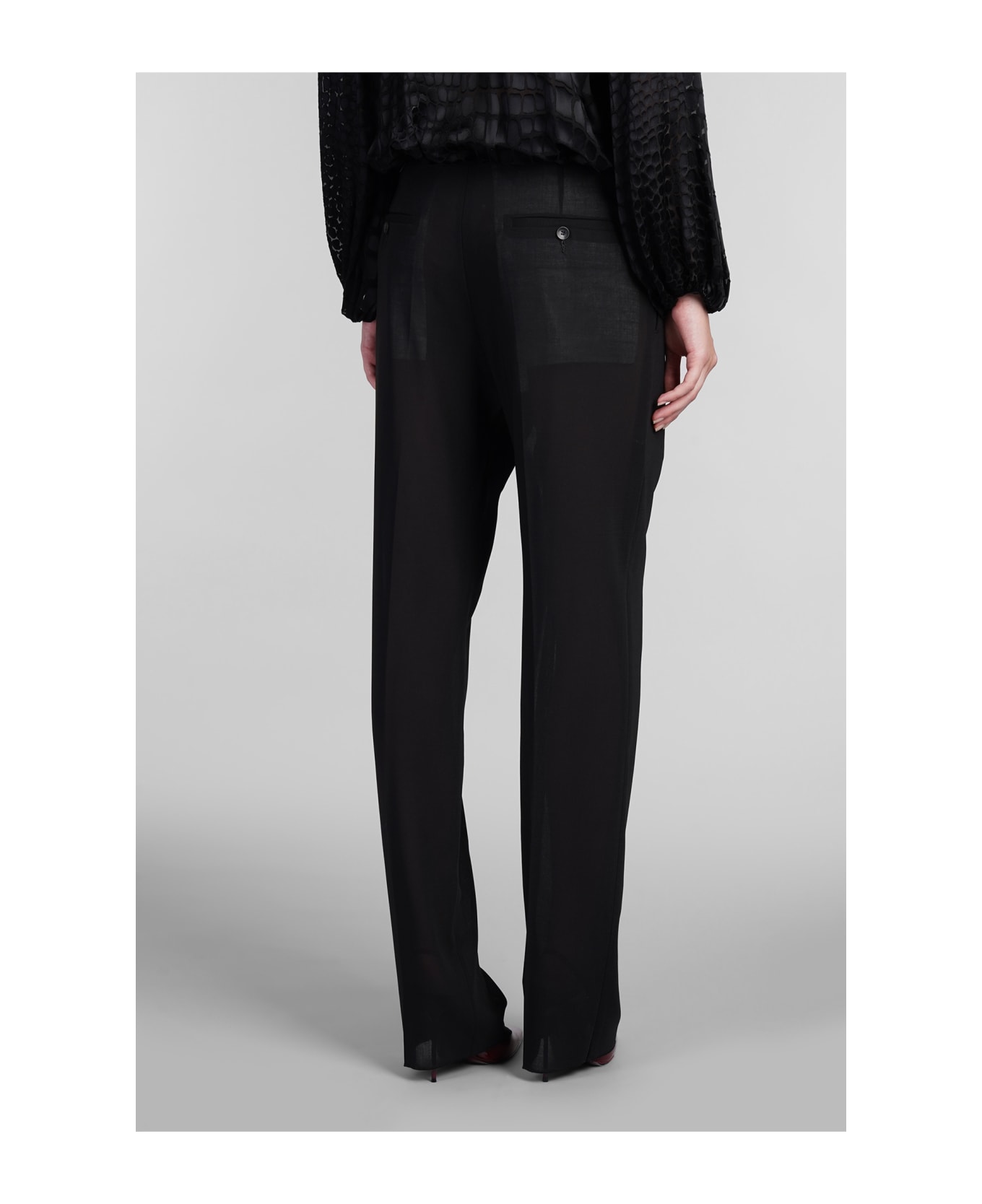 Blumarine Pants In Black Wool - black