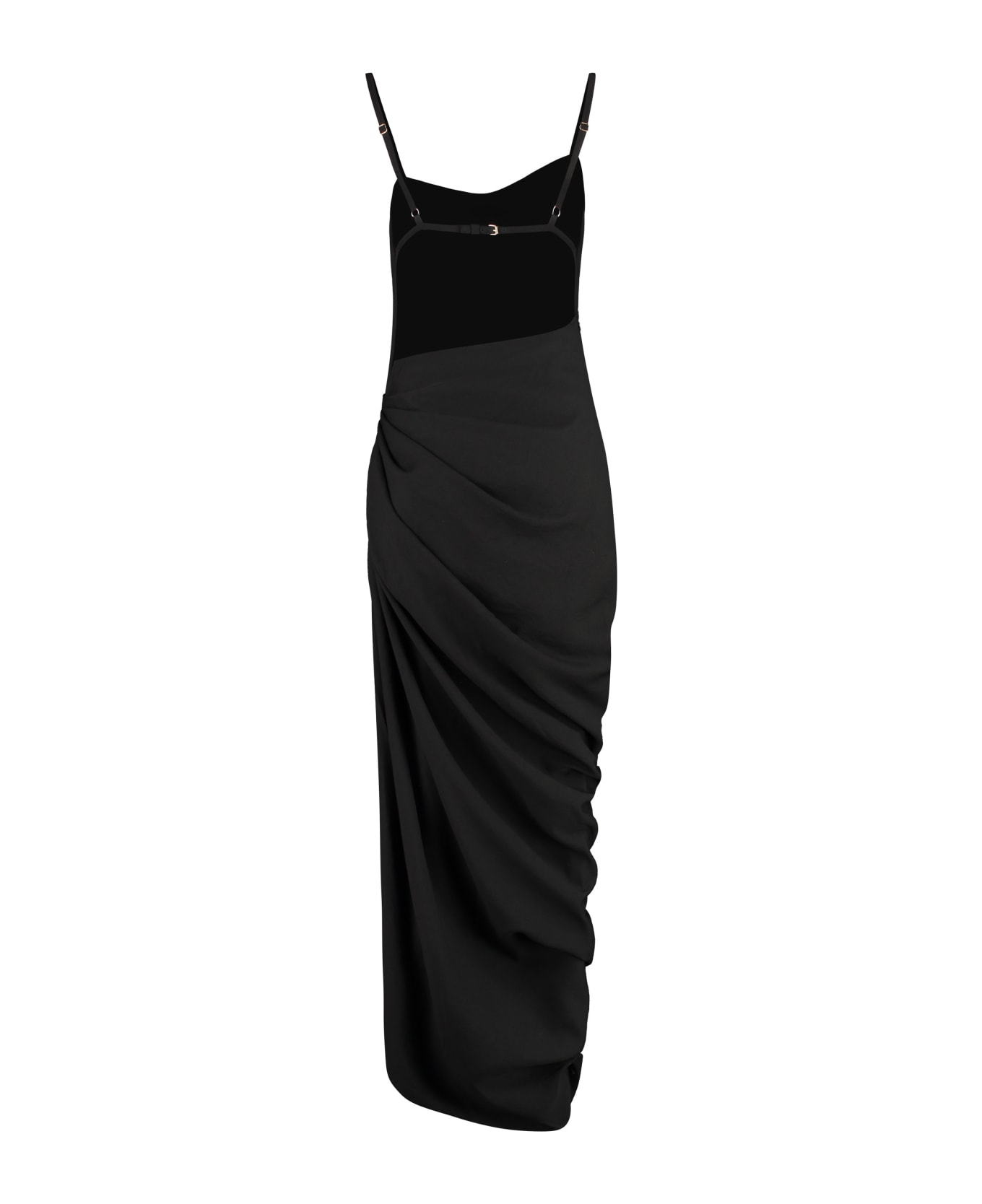 Jacquemus Saudade Draped Asymmetric Dress - black ワンピース＆ドレス