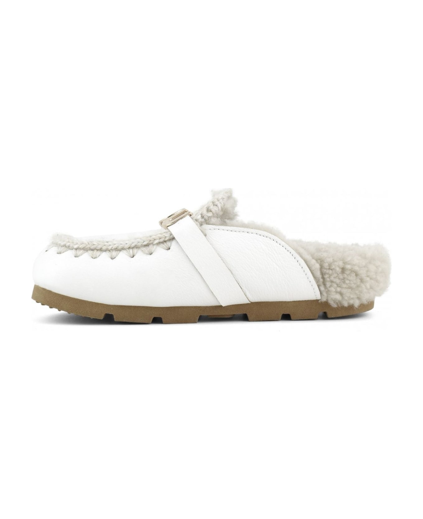 Mou Winter Bio Slide Big Letter Logo Sliders - white