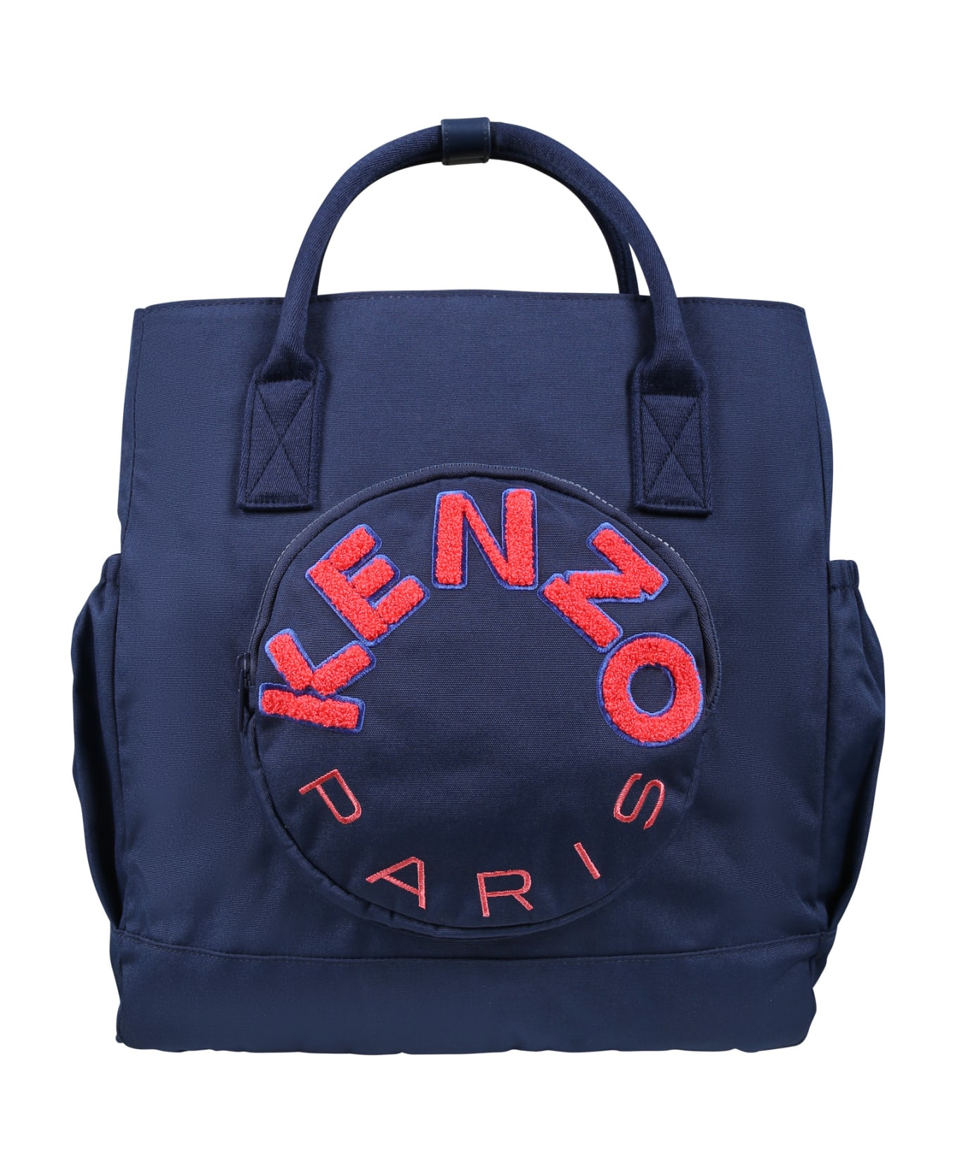 Kenzo Kids Blue Mother Bag For Baby Boy With Logo - Blue