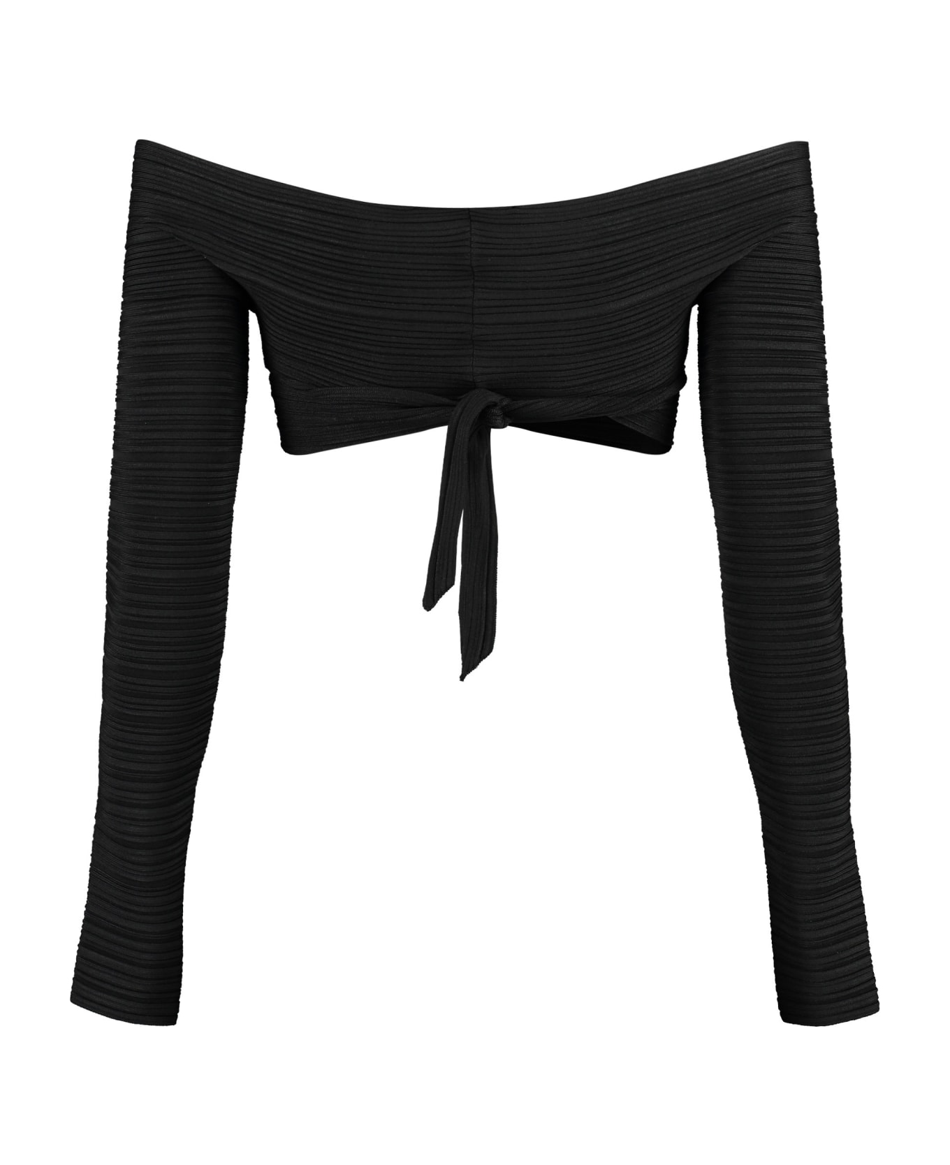 Philosophy di Lorenzo Serafini Ribbed Knit Crop Top - black Tシャツ