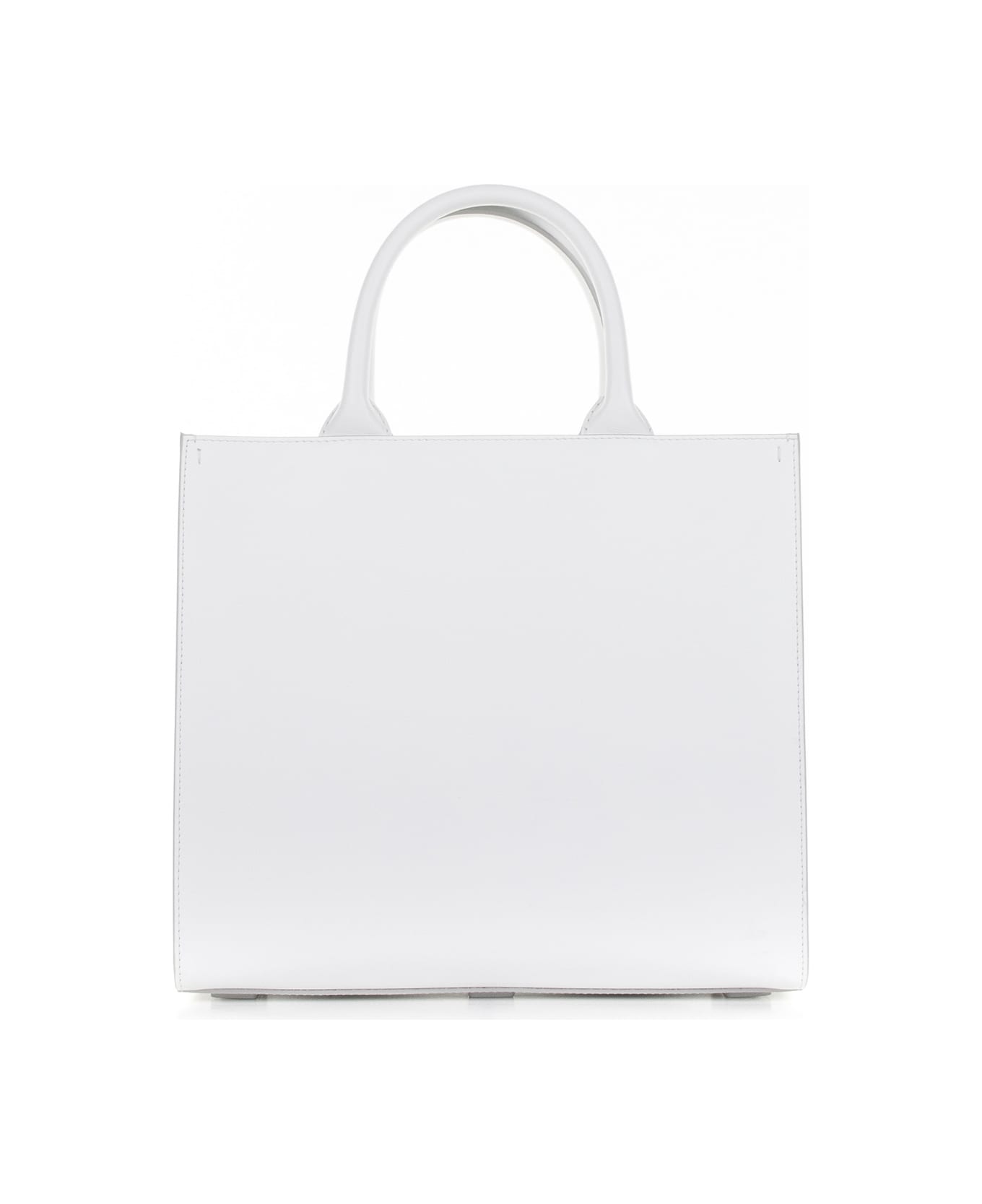 Dolce & Gabbana Daily Small White Leather Shopping Bag - BIANCO OTTICO