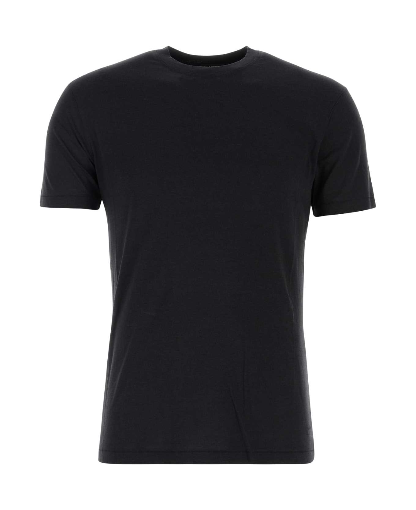 Tom Ford Black Lyocell Blend T-shirt - LB999 シャツ