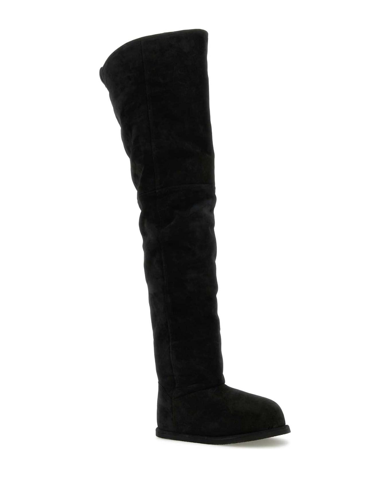 Amina Muaddi Black Suede Heidi Over-the-knee Boots - BLKIVORY