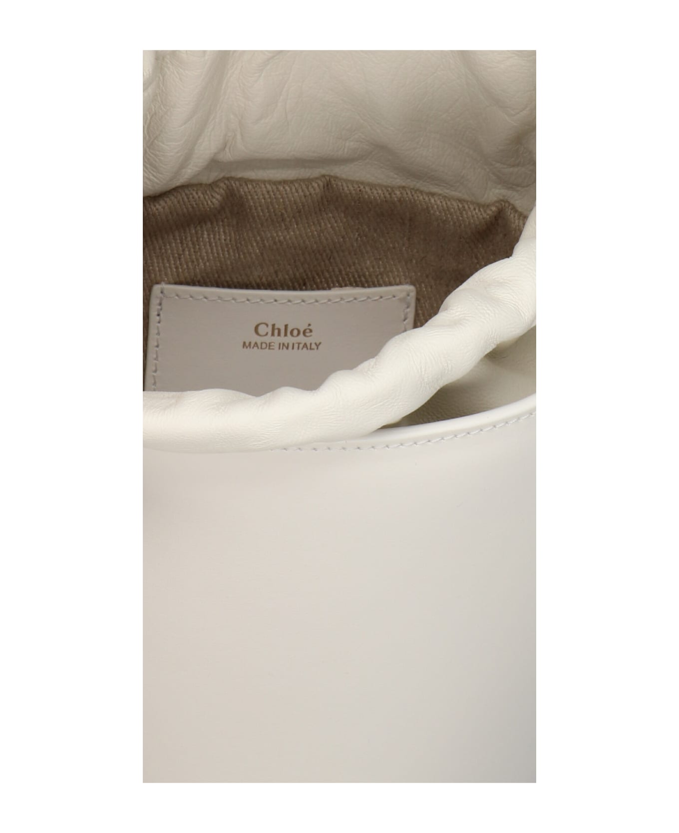 Chloé Leather Bucket Bag - White