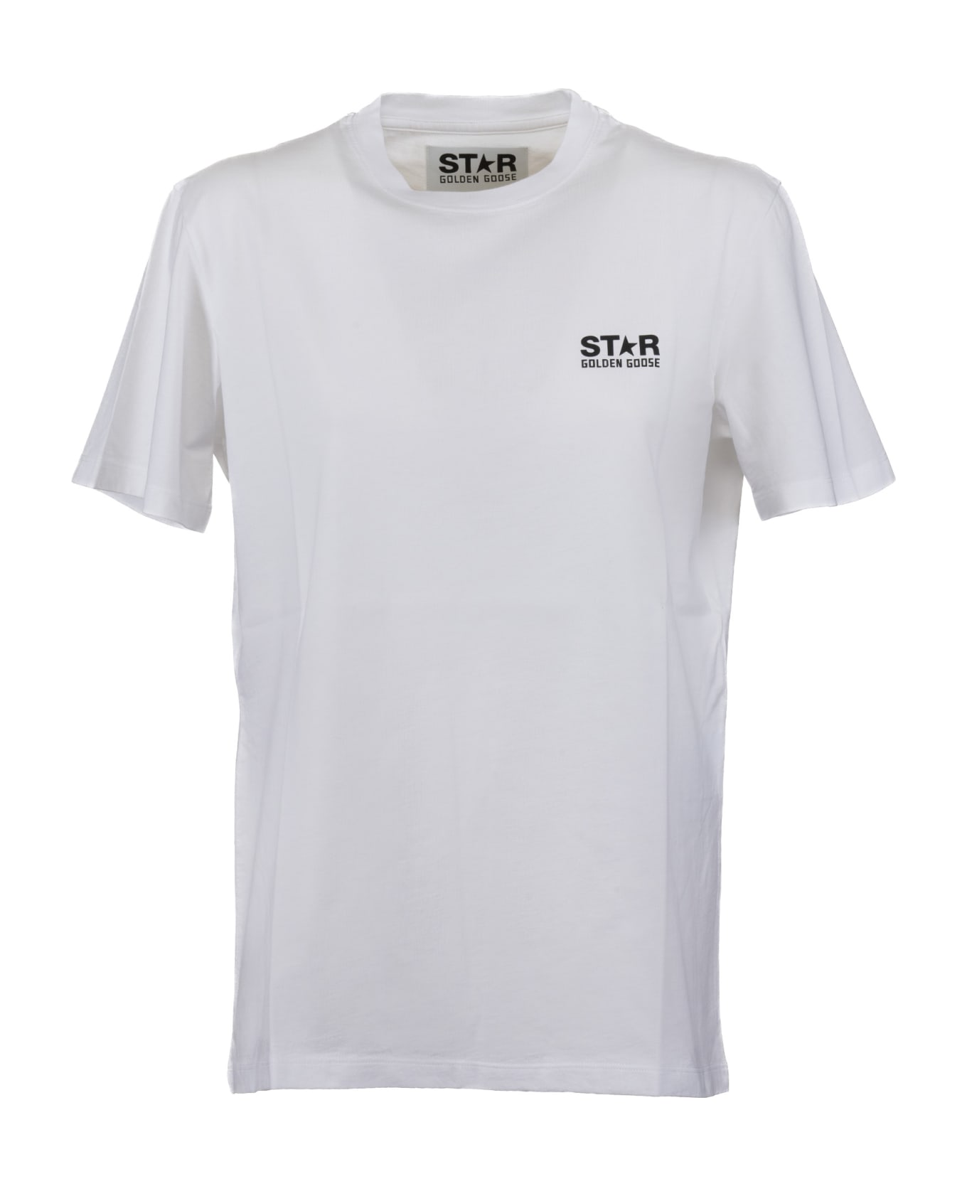 Golden Goose Logo Printed Crewneck T-shirt - Bianco Tシャツ