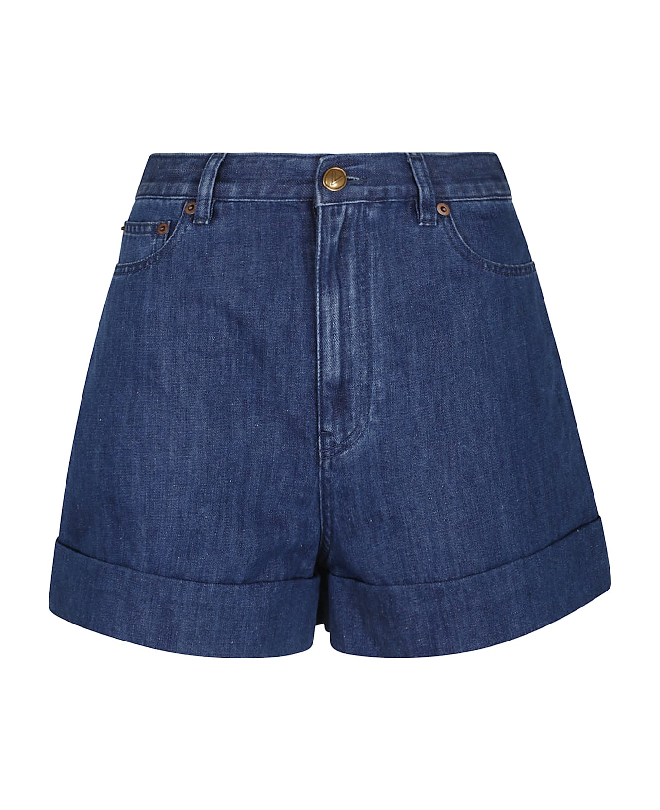 Valentino Garavani Short In Denim Solid - Medium Blue Denim