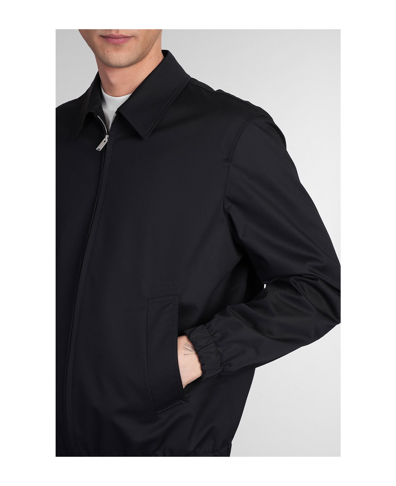 Lardini Casual Jacket In Black Cotton - black