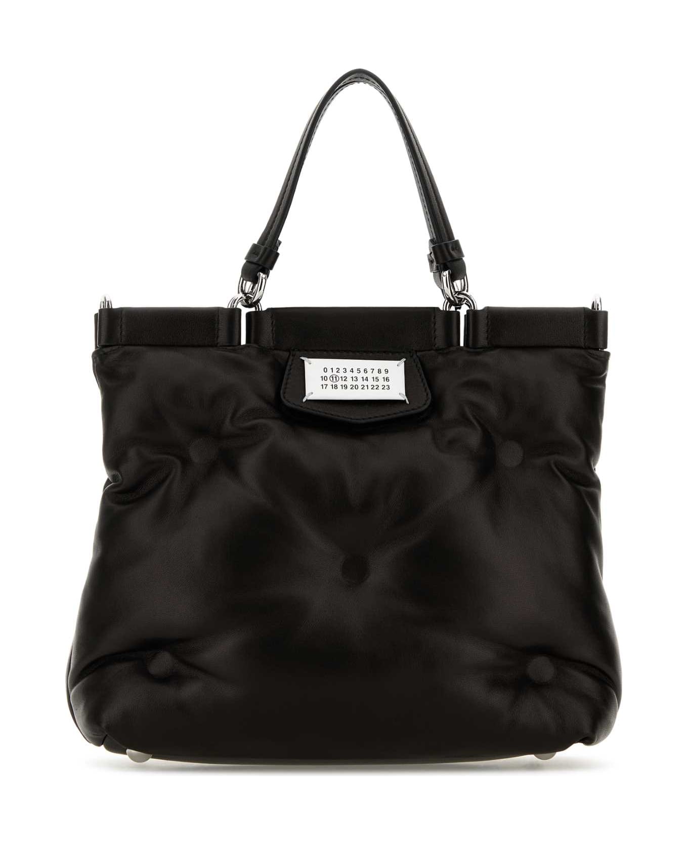 Maison Margiela Black Nappa Leather Small Glam Slam Shopping Bag - T8013