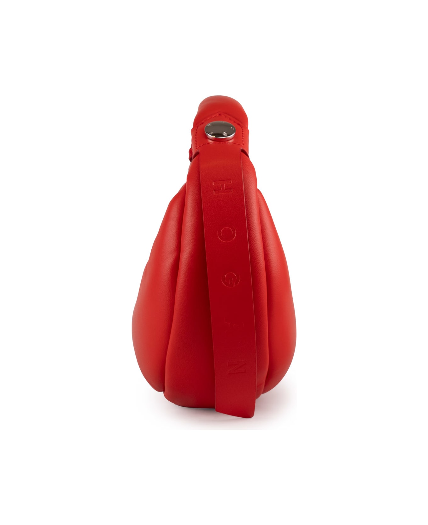 Hogan Bam Bam Mini Hobo Bag In Leather - Rosso