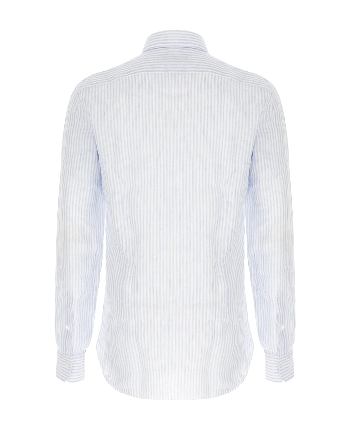 Barba Napoli Printed Linen Shirt - Azzurro