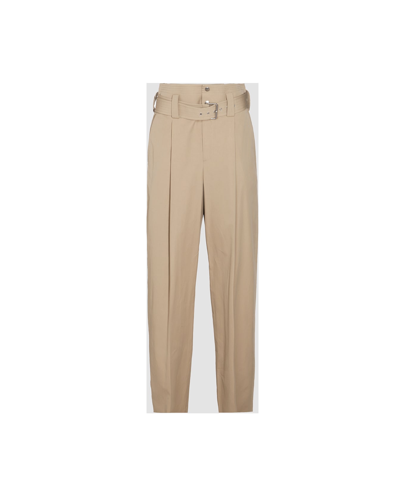 Bottega Veneta Beige Cotton Pants - GREY