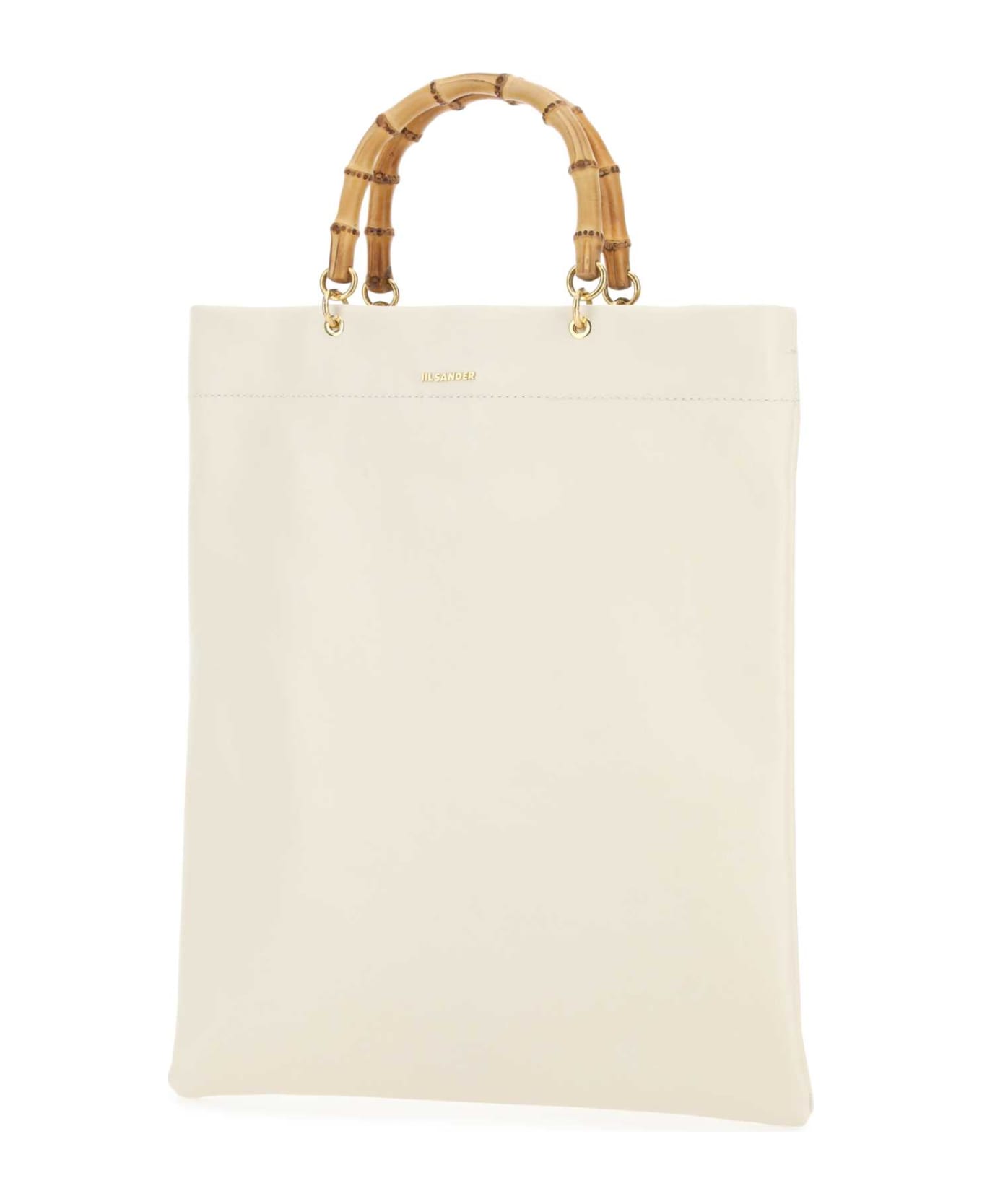 Jil Sander Ivory Leather Medium Shopping Bag - 105