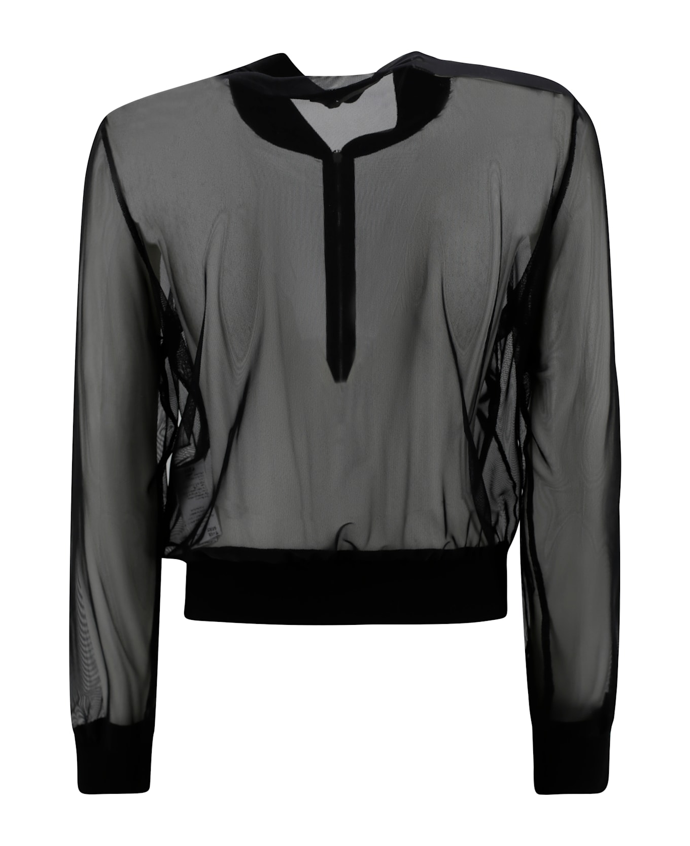 D.Exterior Tulle Bomber Jacket - Black