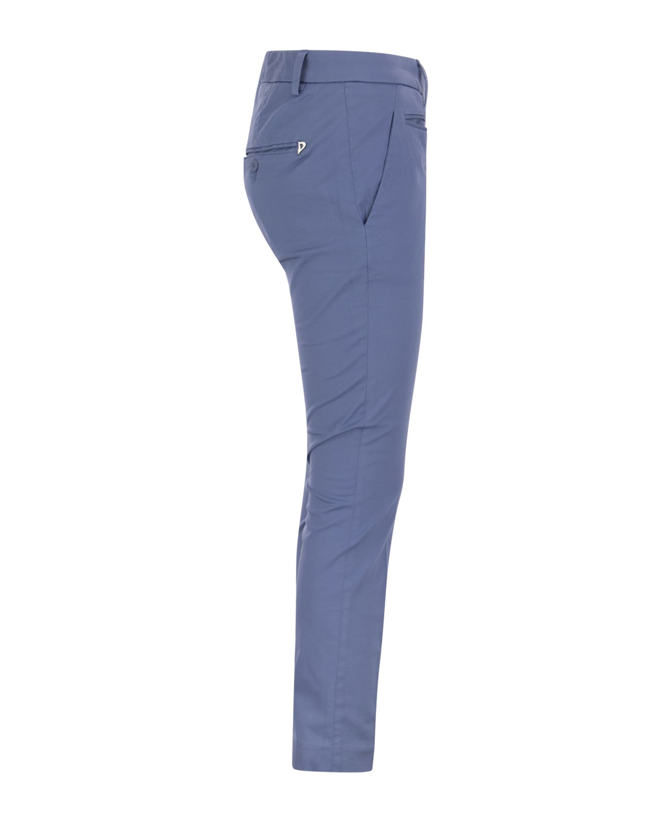Dondup Perfect - Slim-fit Cotton Gabardine Trousers - Light Blue