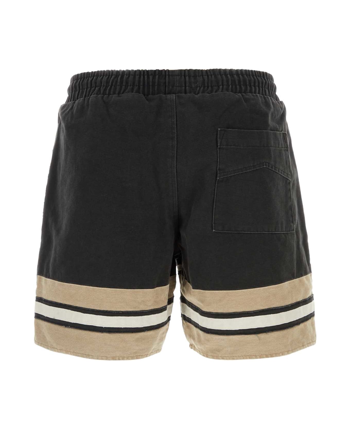 Rhude Dark Grey Cotton Bermuda Shorts - MULTI