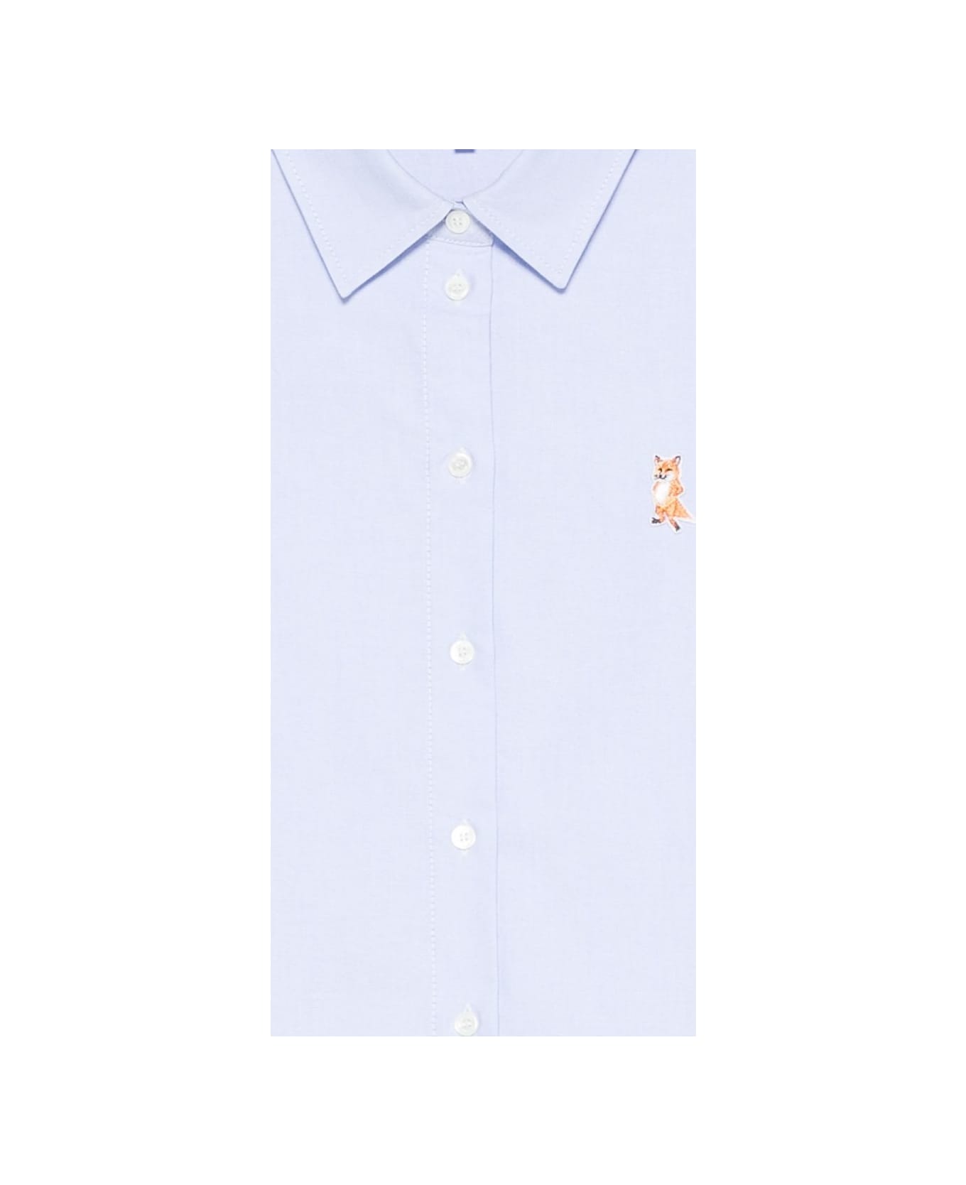 Maison Kitsuné Lady Fox Cotton Shirt - Clear Blue