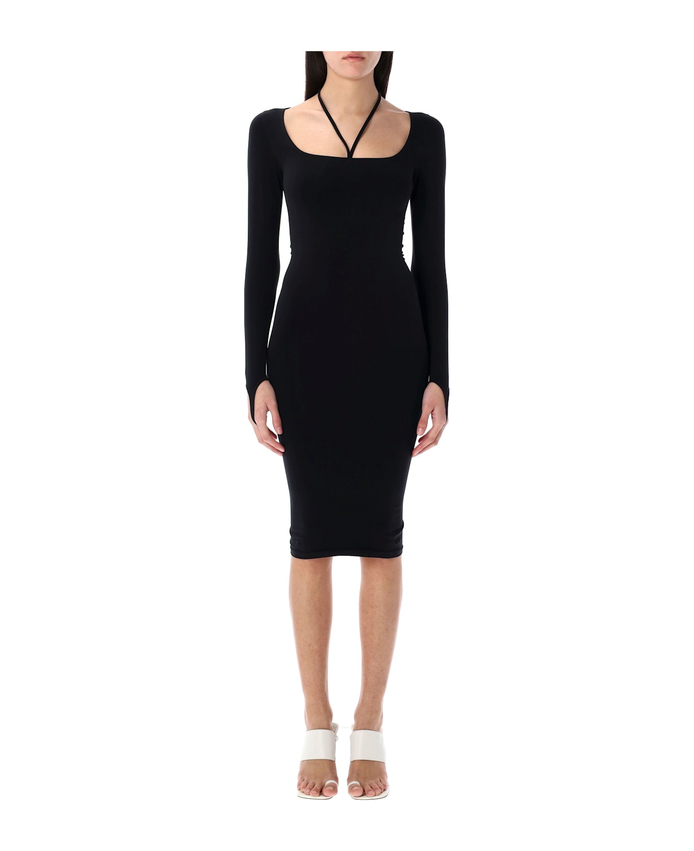 ANDREĀDAMO Sculpting Jersey Midi Dress - BLACK
