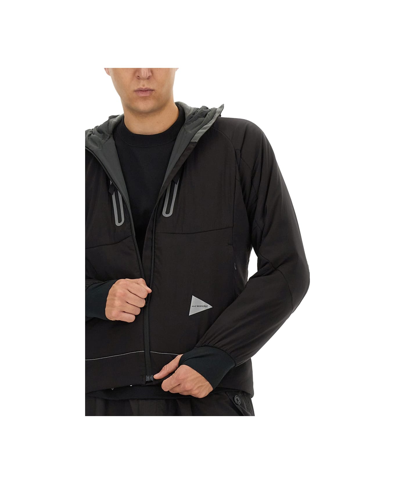 And Wander "alpha Air" Sweatshirt - BLACK
