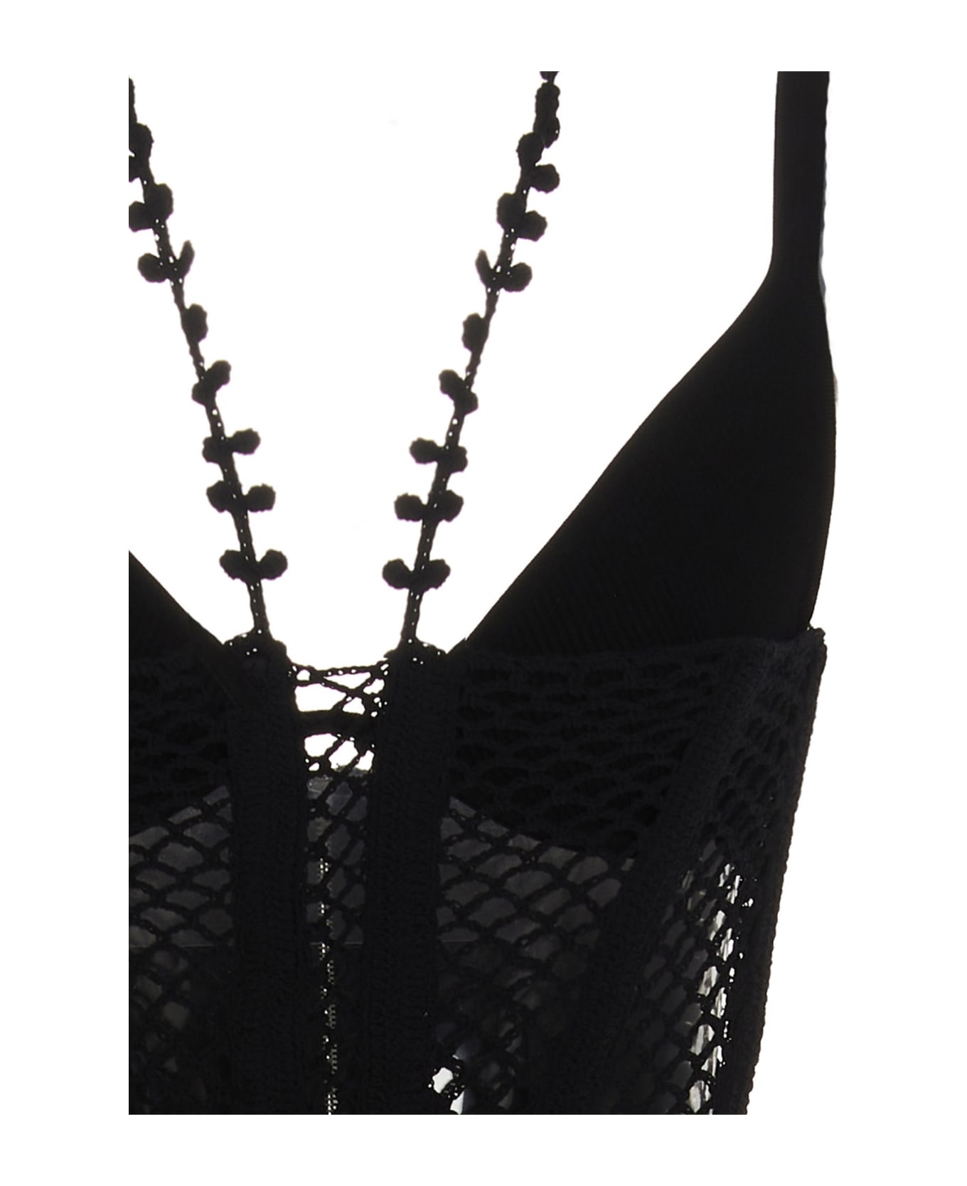 Dion Lee 'coral Crochet Dress - Black   ワンピース＆ドレス