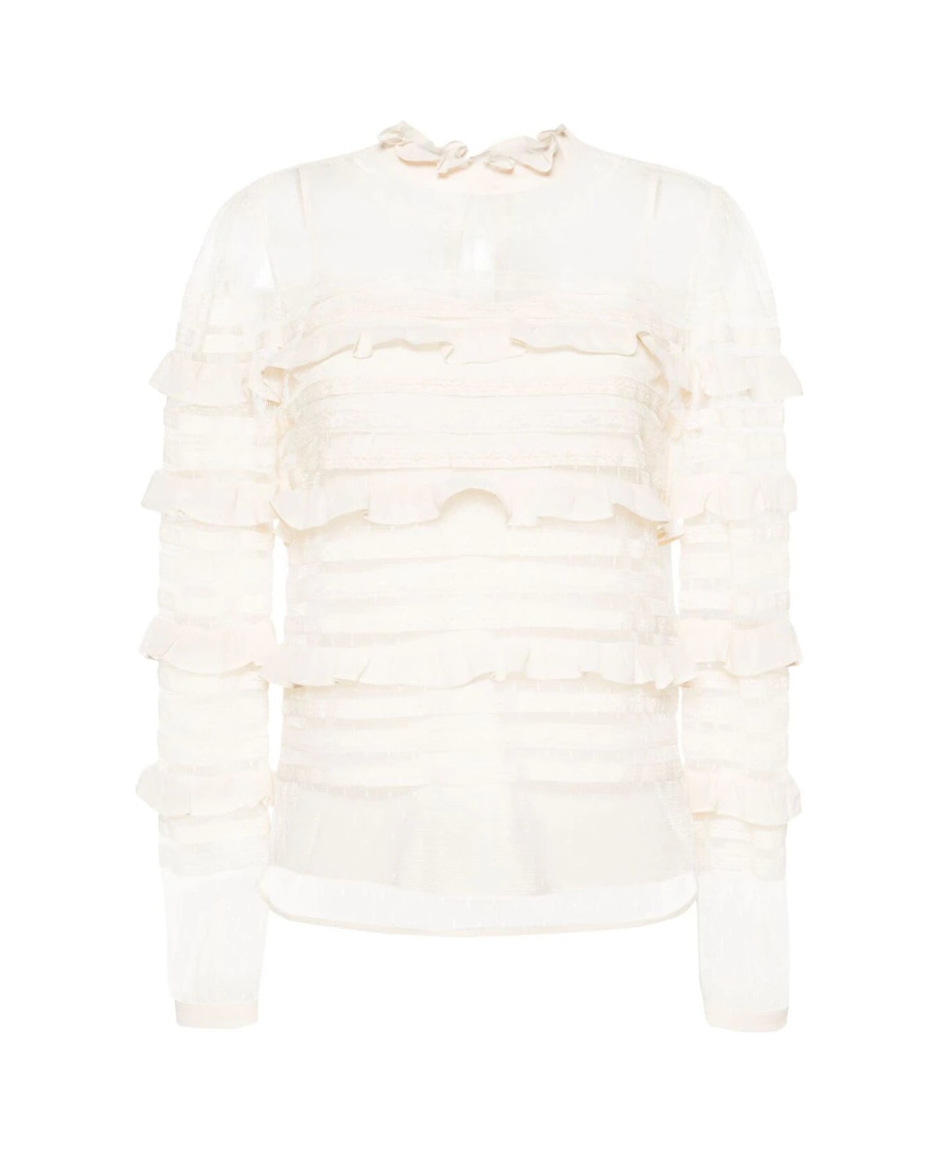 TwinSet Long Sleeves Laced Shirt - Ivory