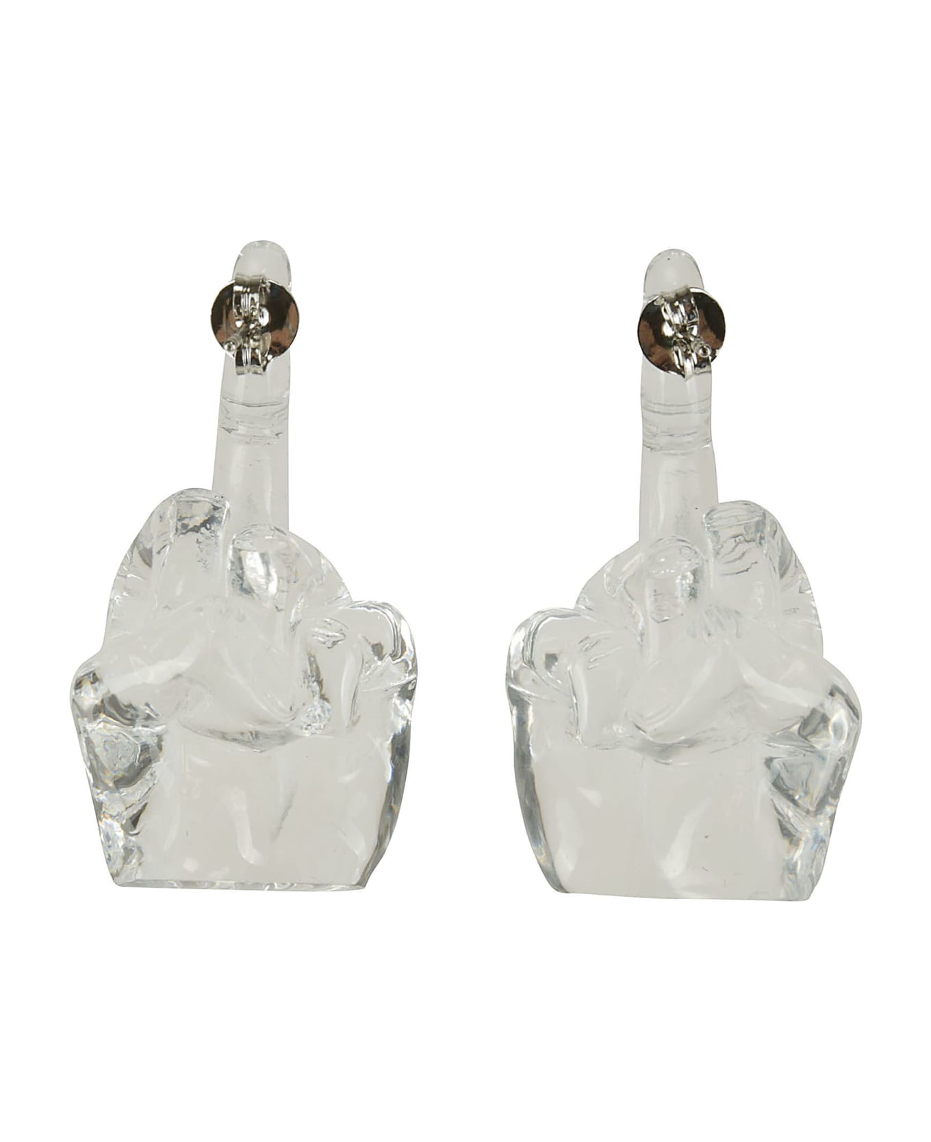 Y/Project Midi Fuck You Pendant Earrings - TRANSPARENT