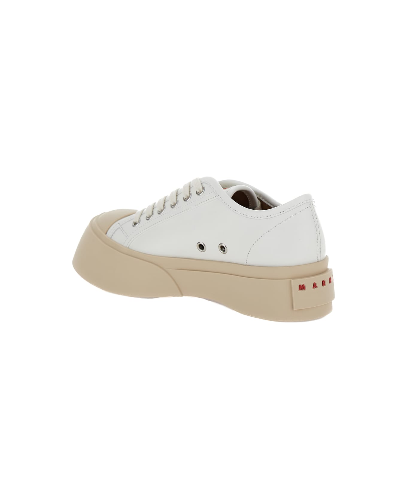 Marni 'pablo' White Sneakers With Lace Up Closure In Leather Woman - White スニーカー