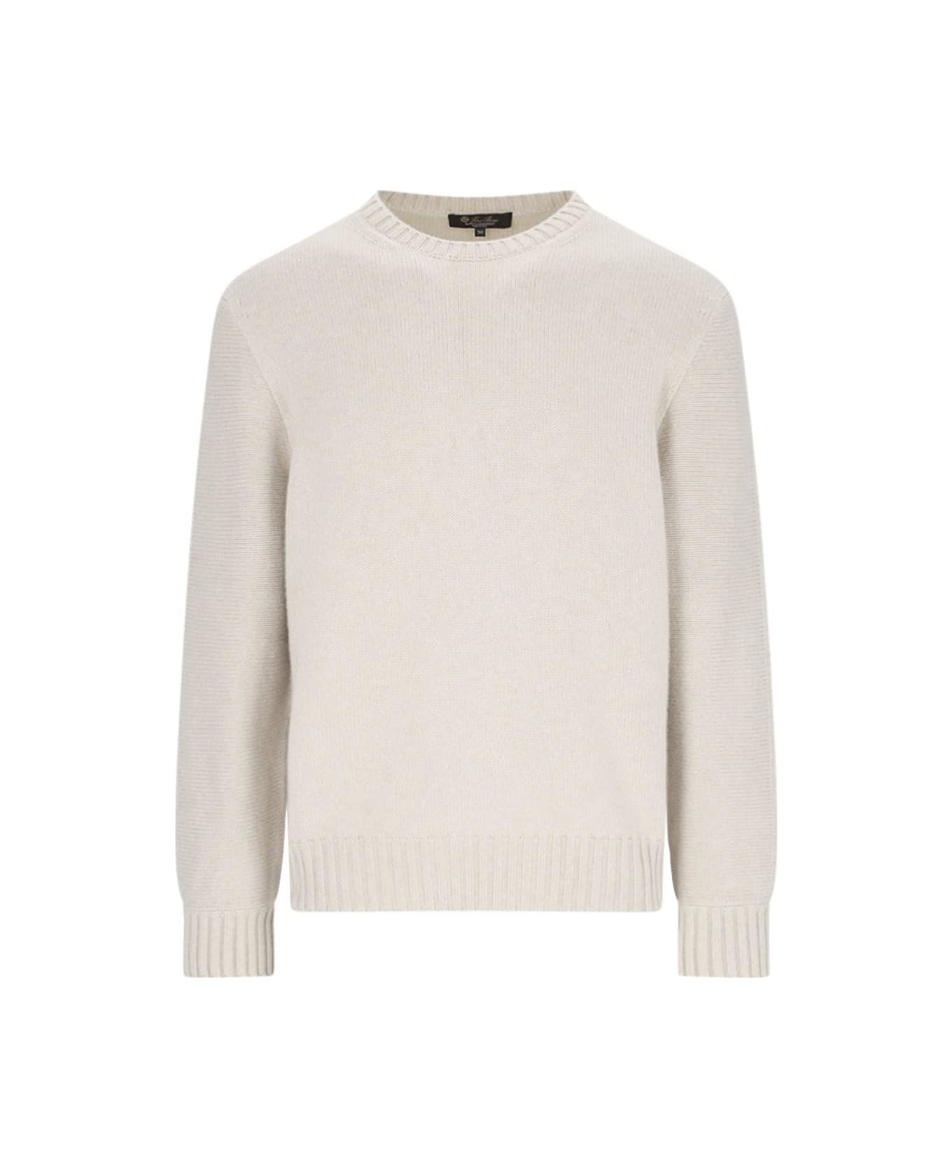 Loro Piana Cashmere Crew Neck Sweater - IVORY LACE MEL NUTMEG SEE MEL