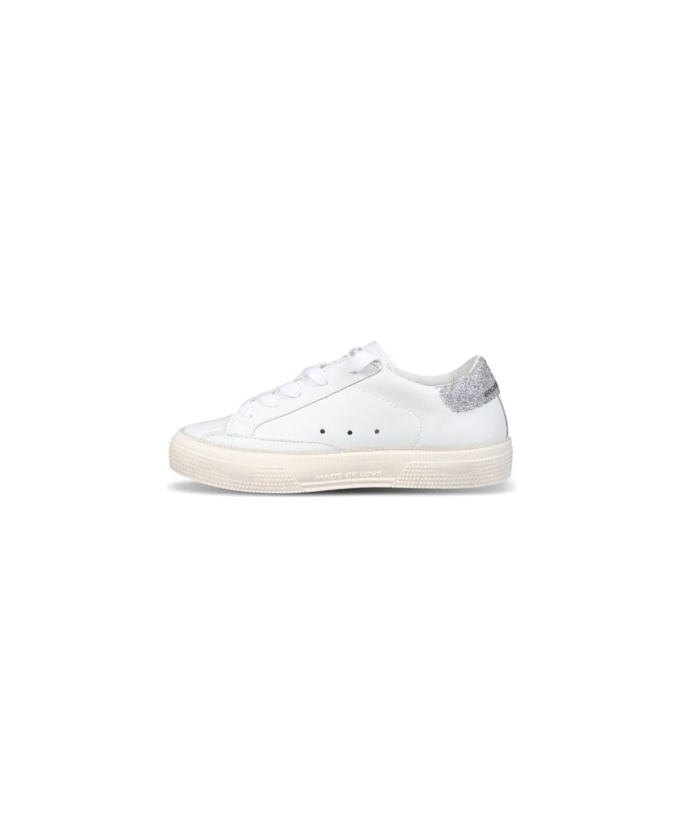 Golden Goose Sneakers May Con Glitter - White