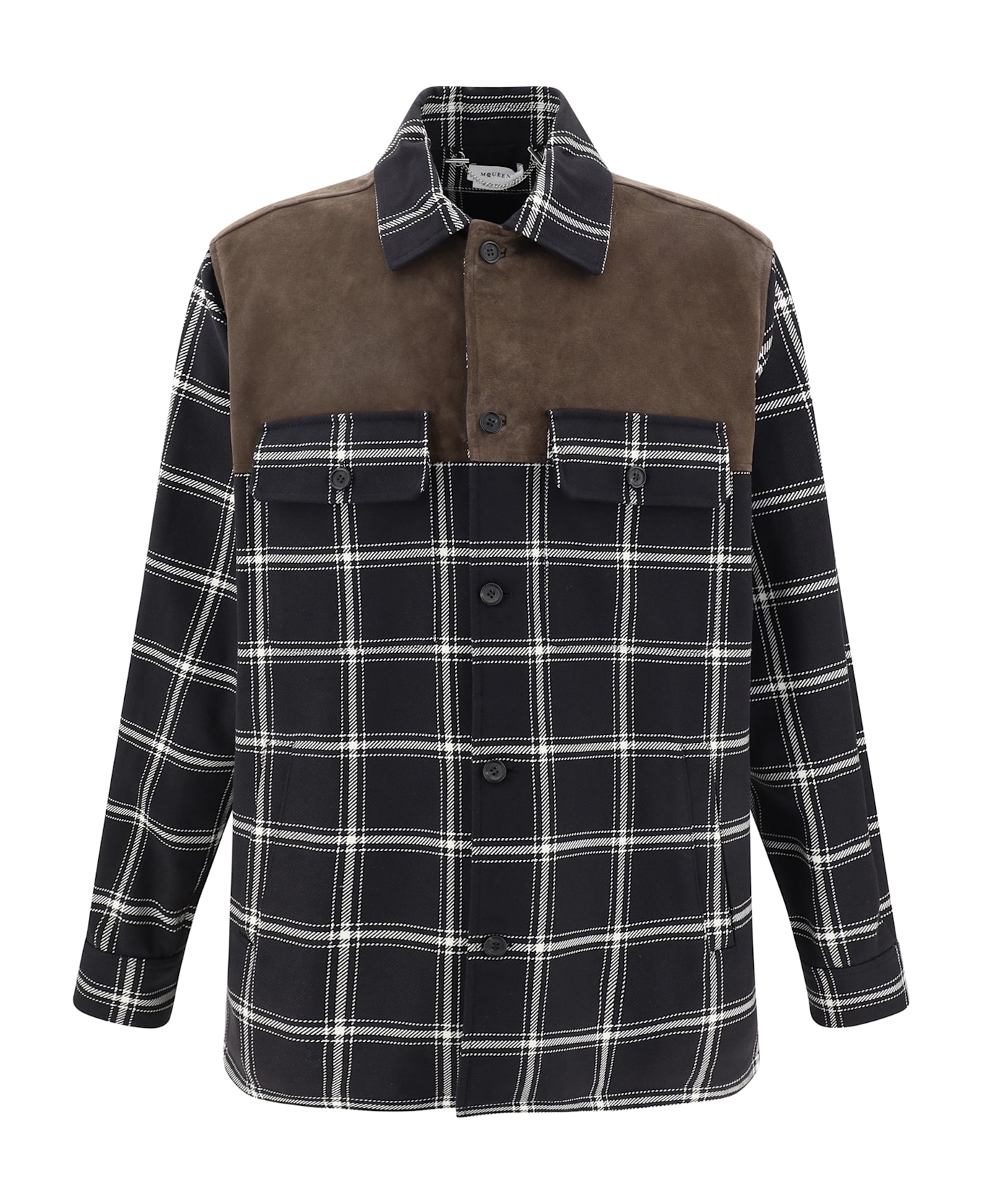 Alexander McQueen Plaid Shirt - Black-ivory/brown