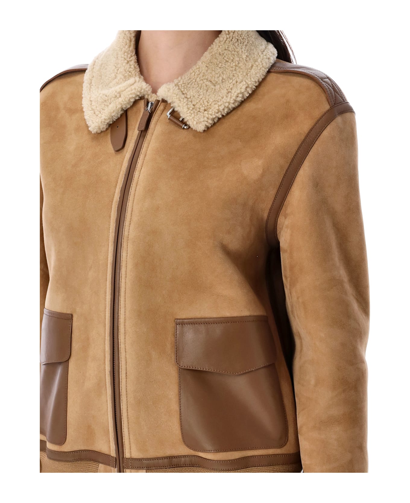 Ralph Lauren Morrison Shearling Jacket - HONEY CREAM