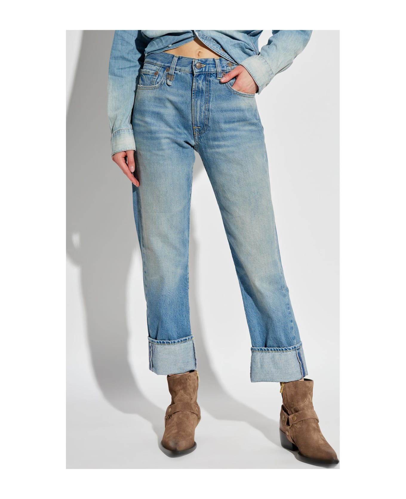 R13 Jeans With Logo - A Merrin Blue