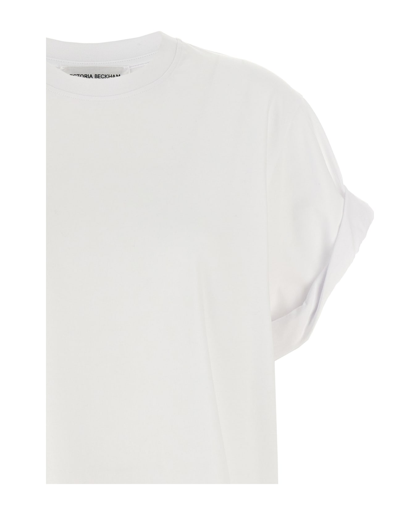 Victoria Beckham Mini Logo Embroidery T-shirt - White