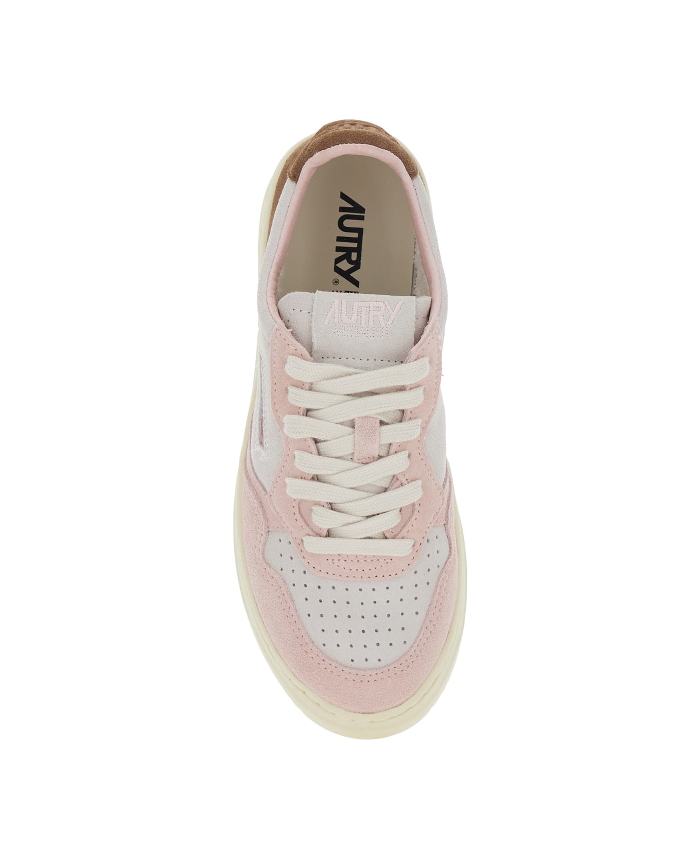 Autry 'medalist' Multicolor Low Top Sneakers With Logo Detail In Leather And Suede Woman - Multicolor