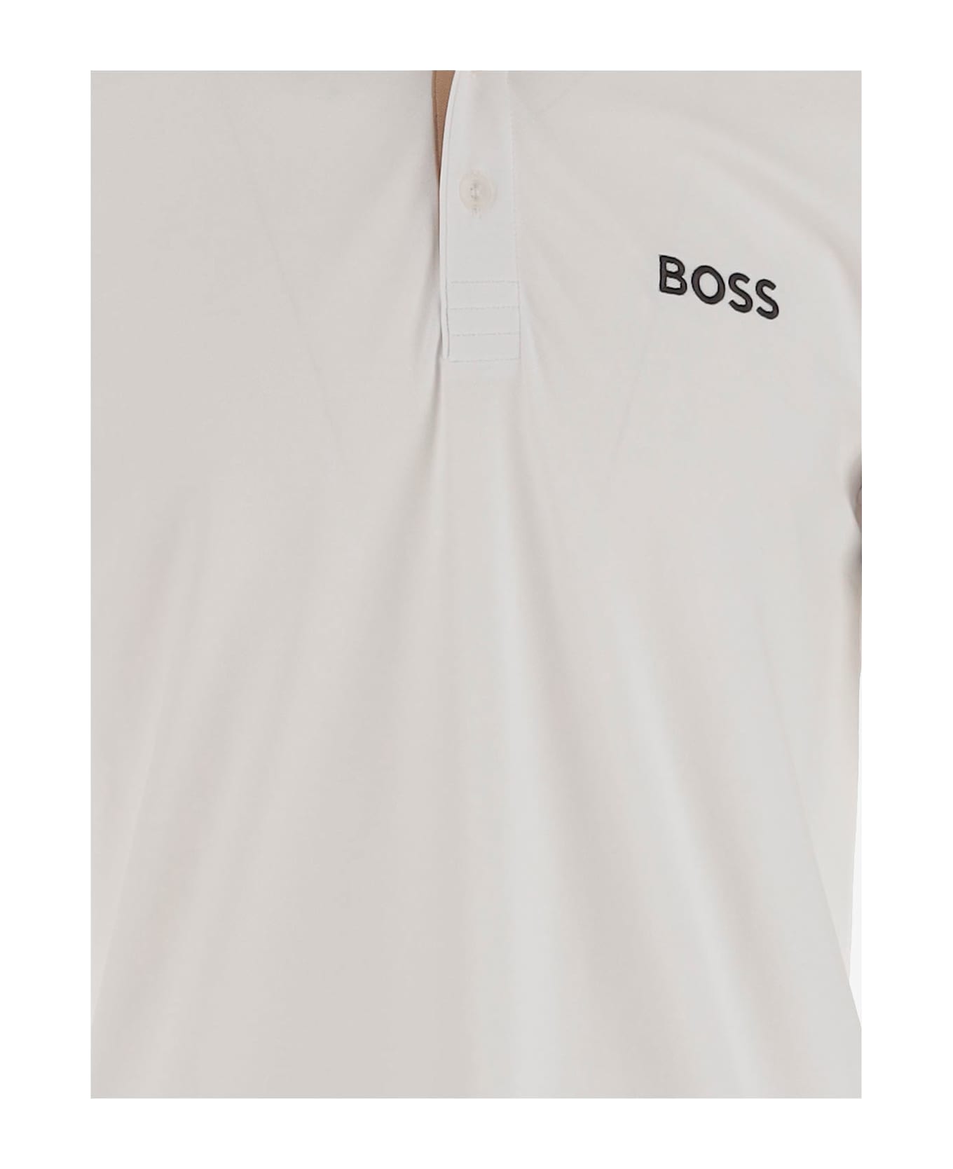 Hugo Boss Stretch Cotton Blend Polo Shirt - White