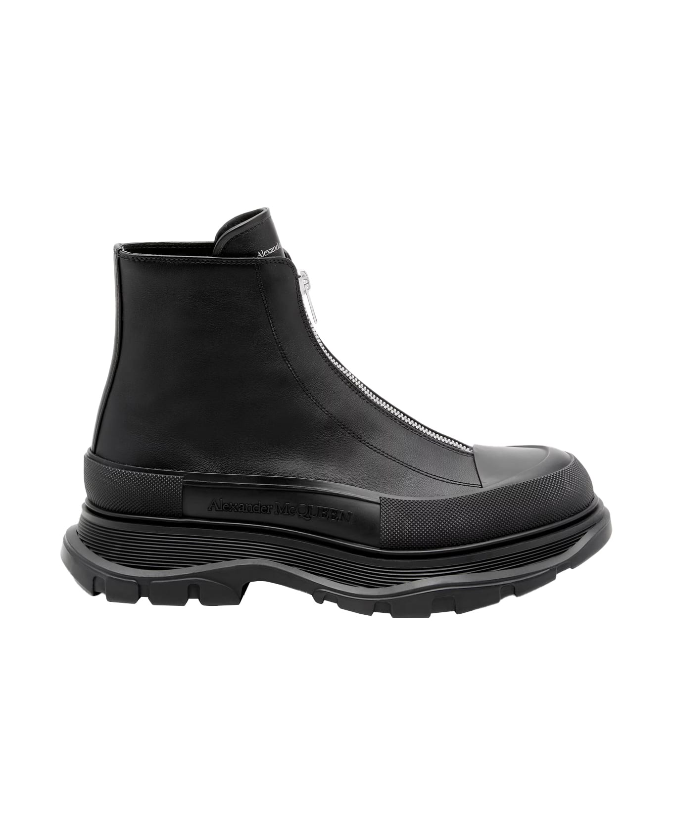 Alexander McQueen Zip Tread Slick Boots In Black | italist