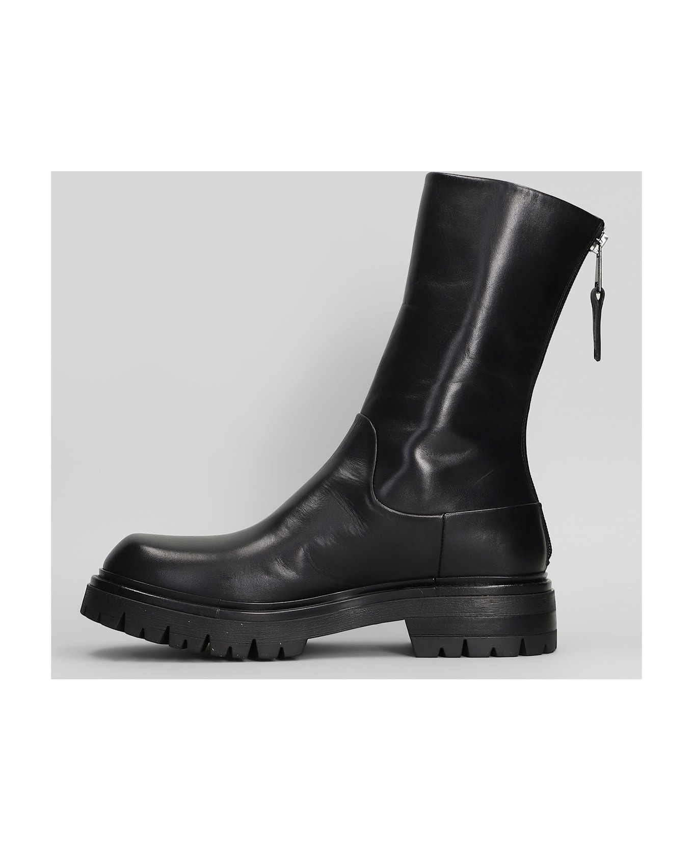 Elena Iachi Combat Boots In Black Leather - black ブーツ