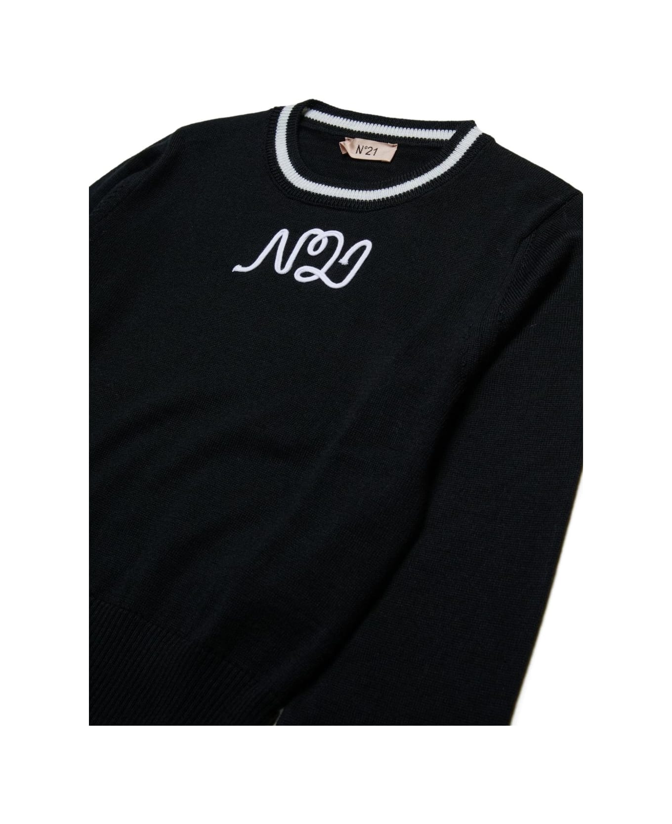 N.21 Nº21 Kids Logo Sweater - Black