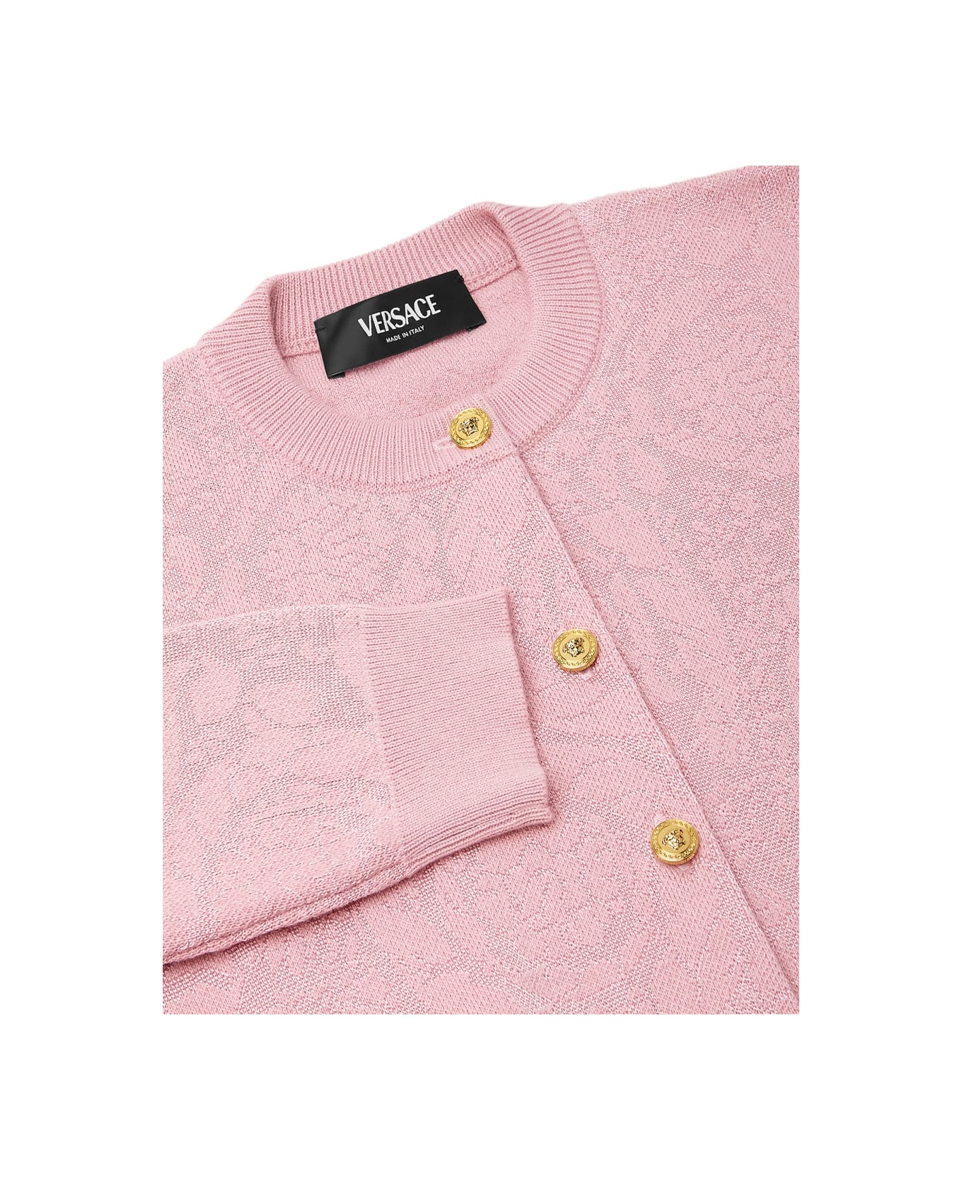 Versace Knit Sweater Baroque Jacquard - PINK