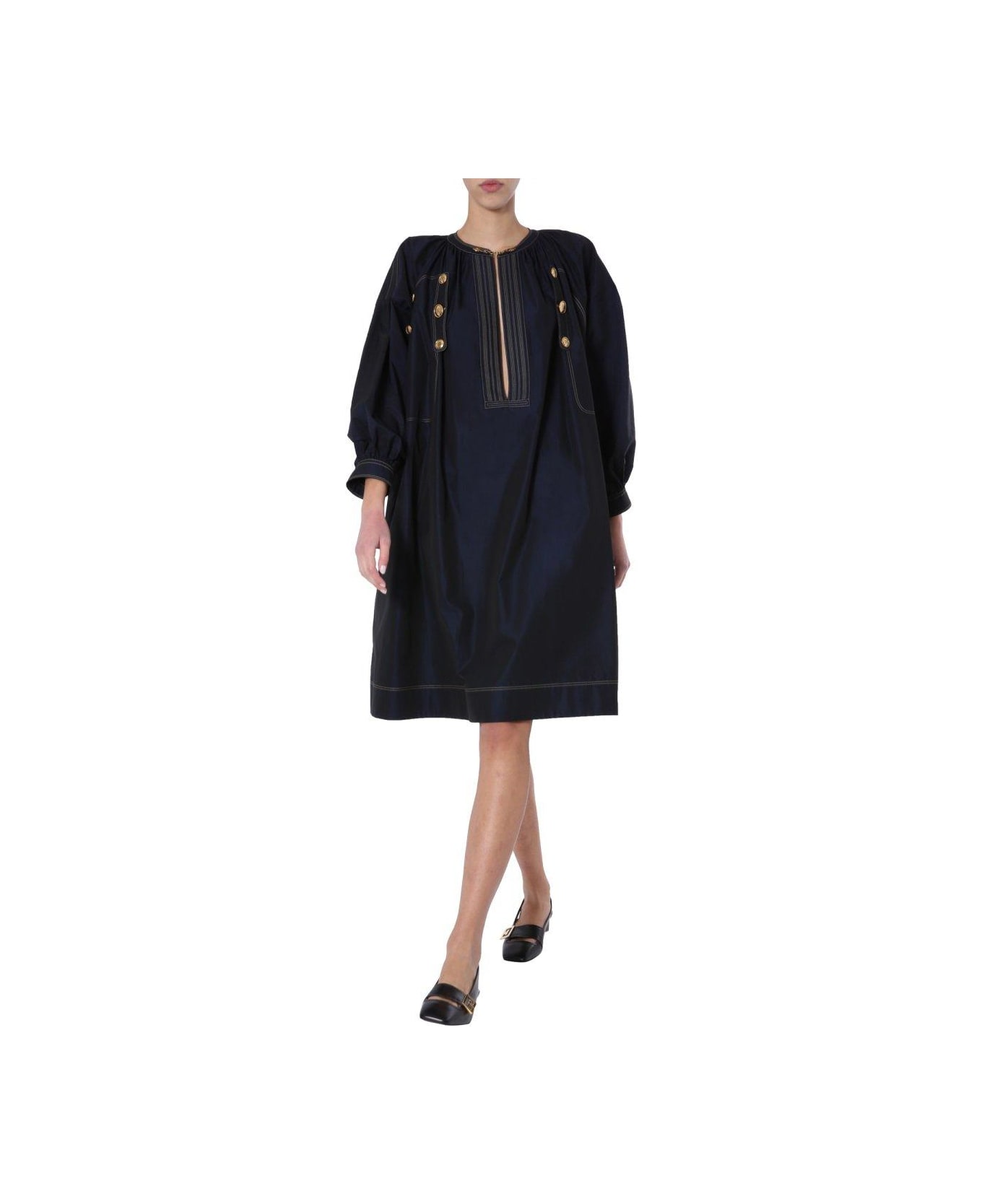 Givenchy Button Detailed Midi Dress - BLUE