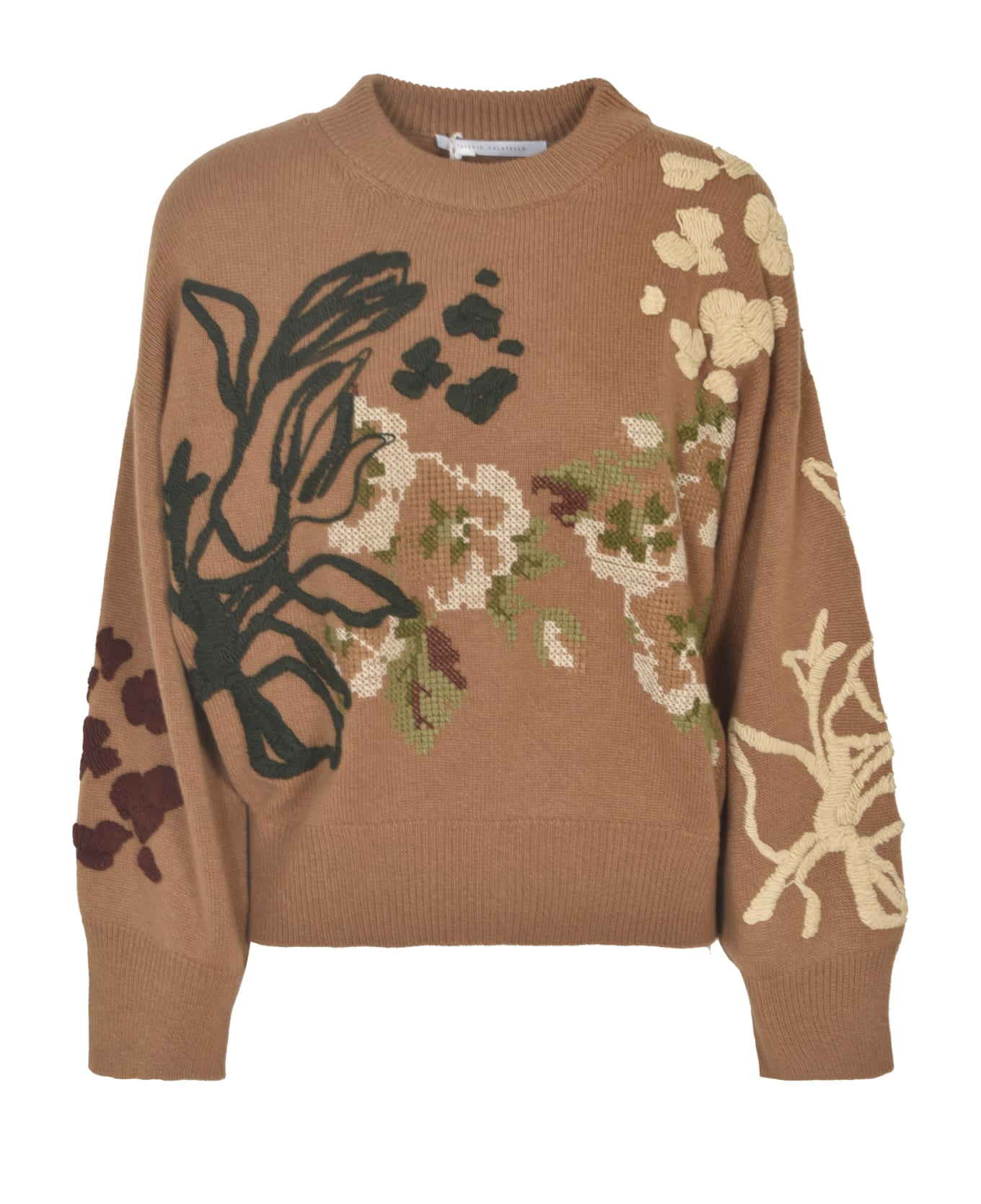 Saverio Palatella Floral Knitted Sweater - Sughero ニットウェア