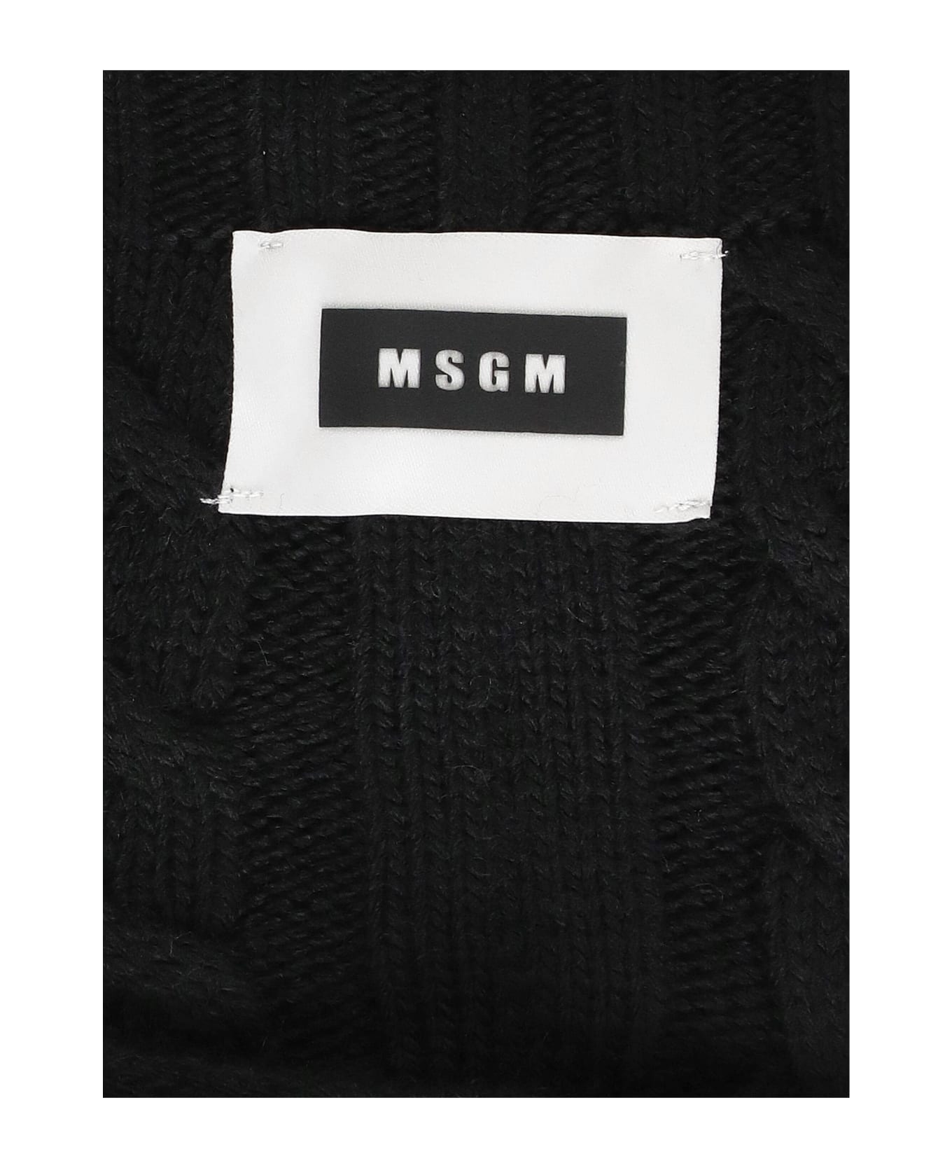 MSGM Wool Blend Hoodie - Black ニットウェア＆スウェットシャツ