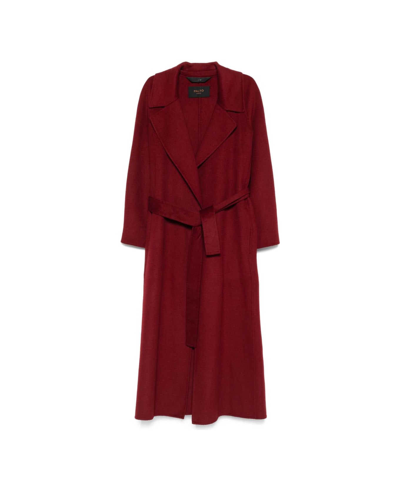 Paltò Wool Double-breasted Coat - Bordeaux