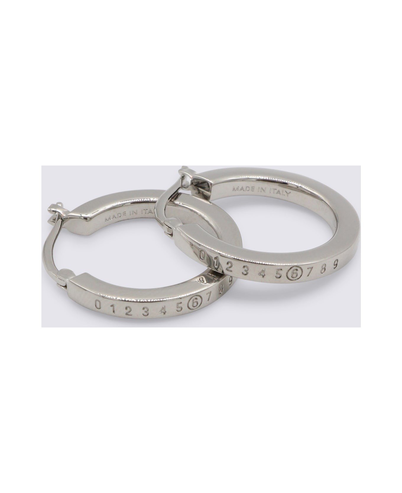 MM6 Maison Margiela Silver Brass Earrings - POLISHED PALLADIUM