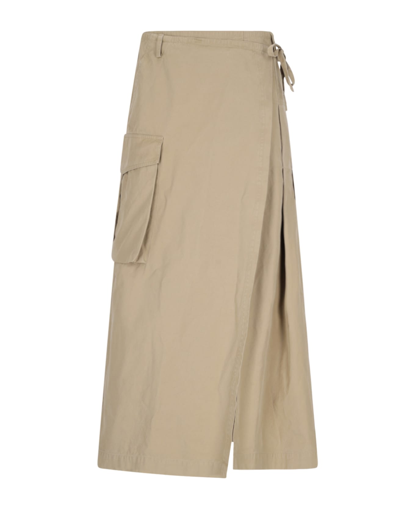 Dries Van Noten Maxi Design Kilt Skirt - Beige